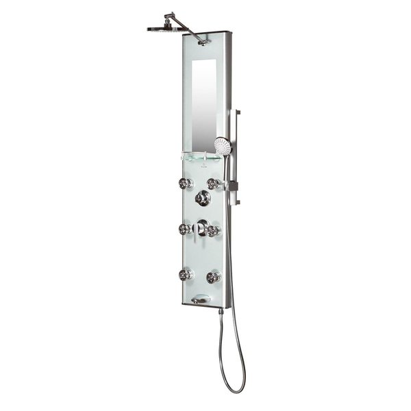 Chesterfield Kihei II Tempered Tough Glass Shower Panel, Silver with Chrome Finish CH115472